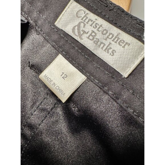 Christopher Bank Cropped Black Pants Size 12 Zipper Pockets Polyester NWT - Picture 3 of 11